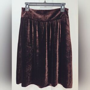 Theory Brown Velvet Silk Viscose Blend Skirt 2